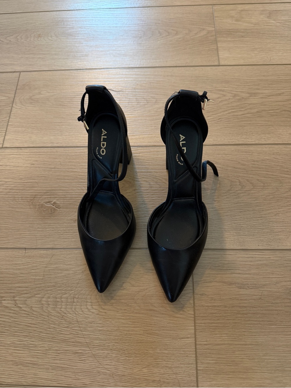 Aldo Classic Black Ankle-Strap Block Heel Pump - Picture 5 of 6